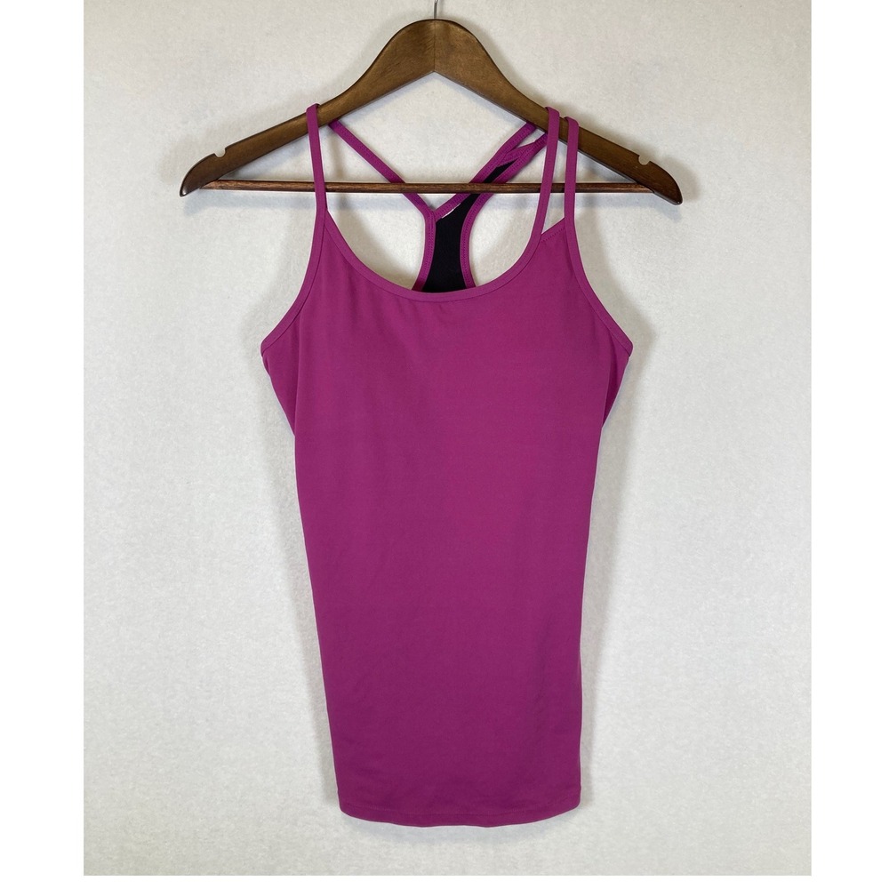 Activewear Fabletics Women S‎ Magenta Strappy Racerback Built-in Bra Tank Top